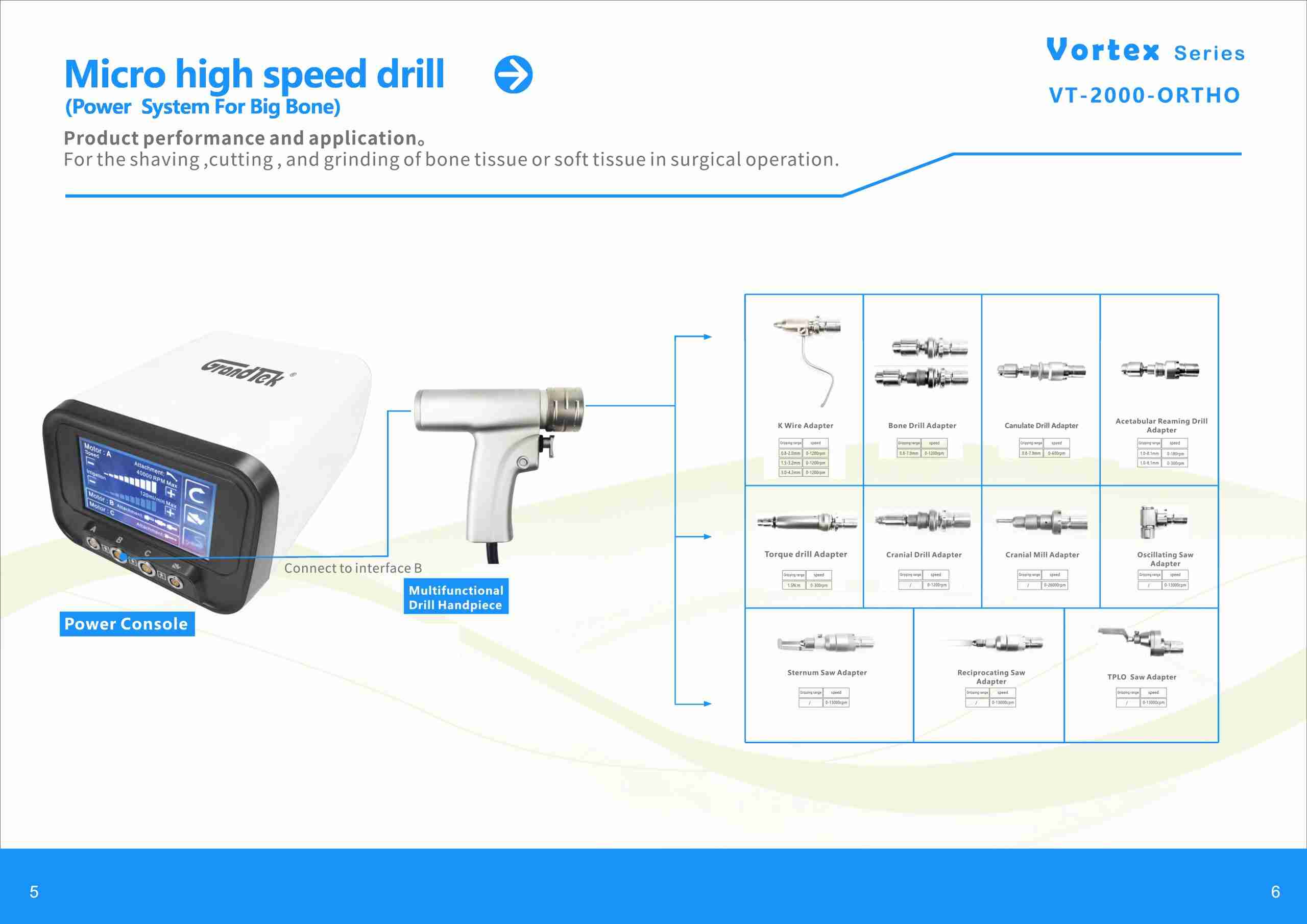 Vortex Driil VT-2000-ORTHO Micro High Speed Drill Device ( Vortex Series ...